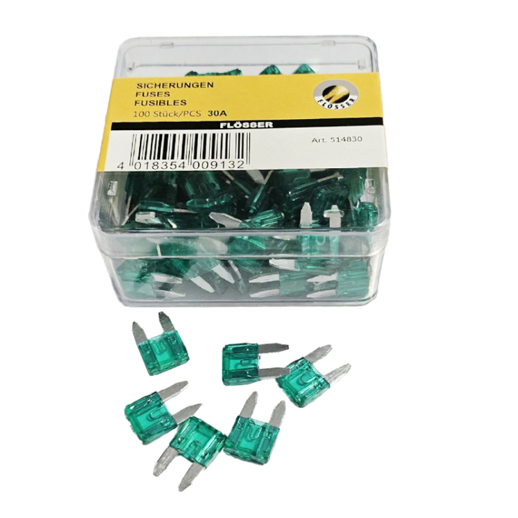 فیوز دوشاخ ریز 30 آمپر پژو 206 - فیوز دوشاخ ریز 30 آمپر پژو 206 برند فلوسر بسته 10 عددی